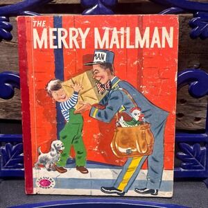 The Merry Mailman, Treasure Books 1953 Illustrated Childrens book Vintage